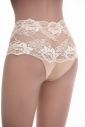 Elegant High-Waisted Brief Panties Lace Cotton 1046