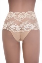 Elegant High-Waisted Brief Panties Lace Cotton 1046