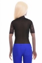 Mesh Women's Bodysuit Mock neck Short sleeve thong 926