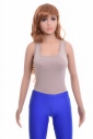 Cotton women's Bodysuit Wide straps Open back Bikini 1366