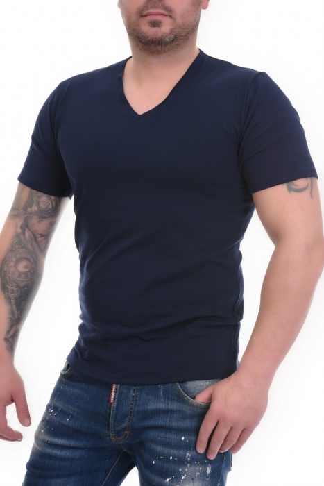 Men&#039;s T-shirt Cotton Lycra V-neck 1-135